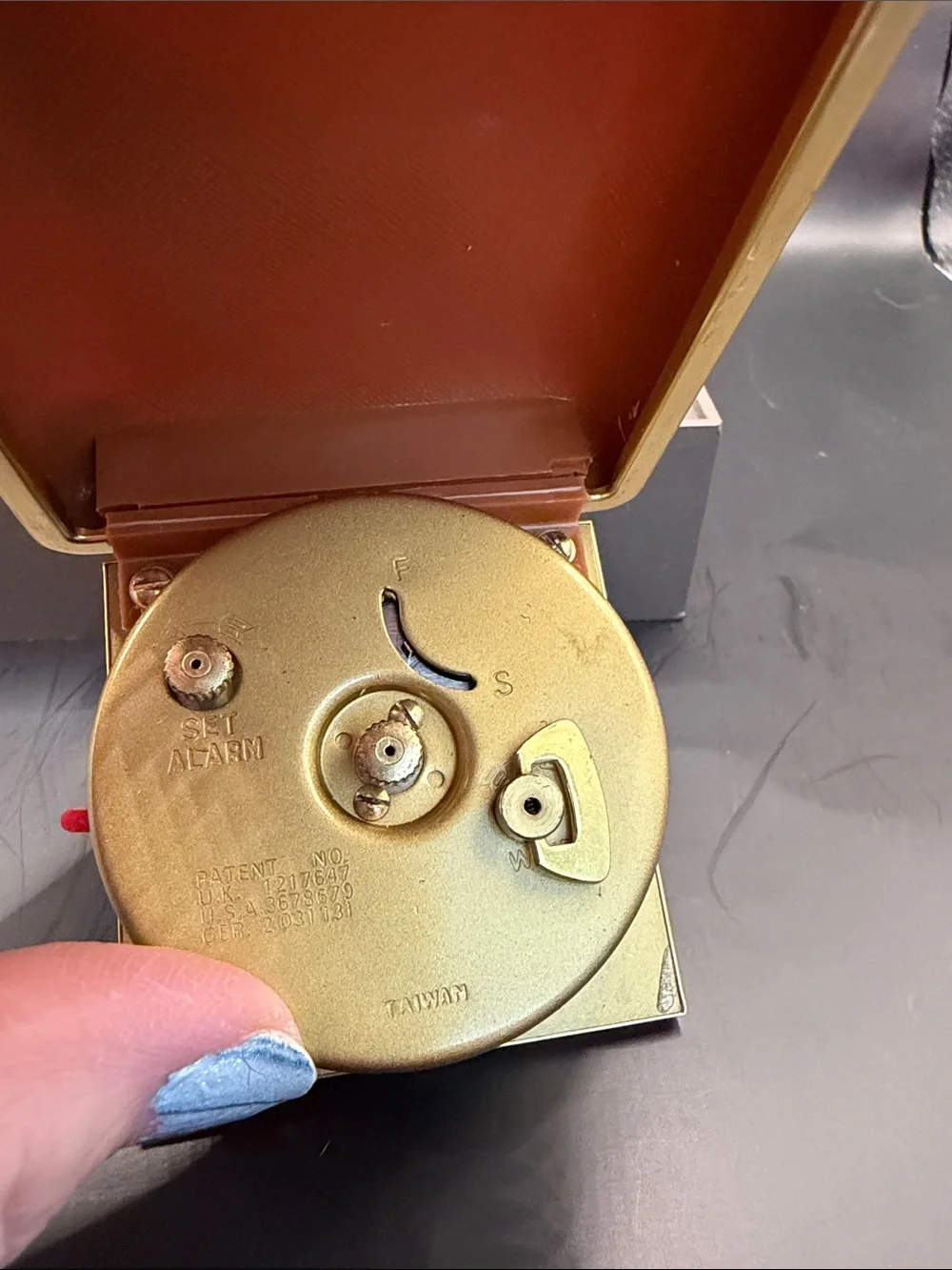 Gold and Brown Folding Travel Clock